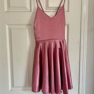 Windsor pink satin skater dress, homecoming/cocktail dress
